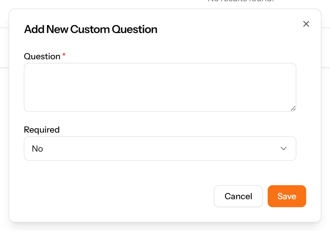 The Add Custom Question form