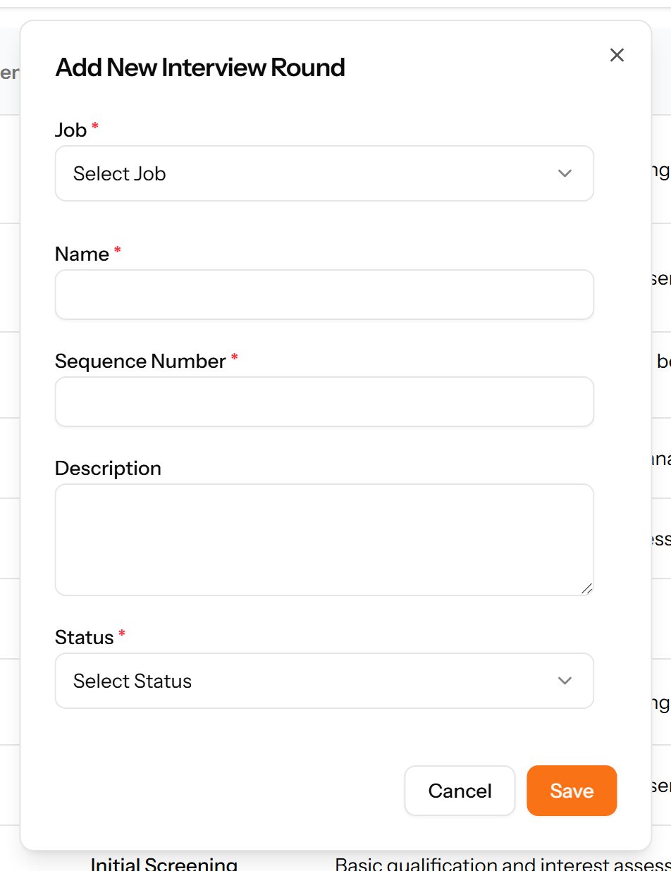 The Add Interview Round form