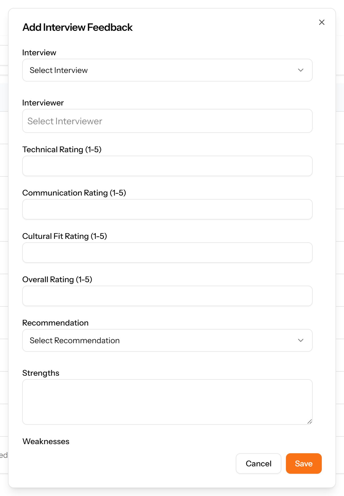 The Add Feedback form