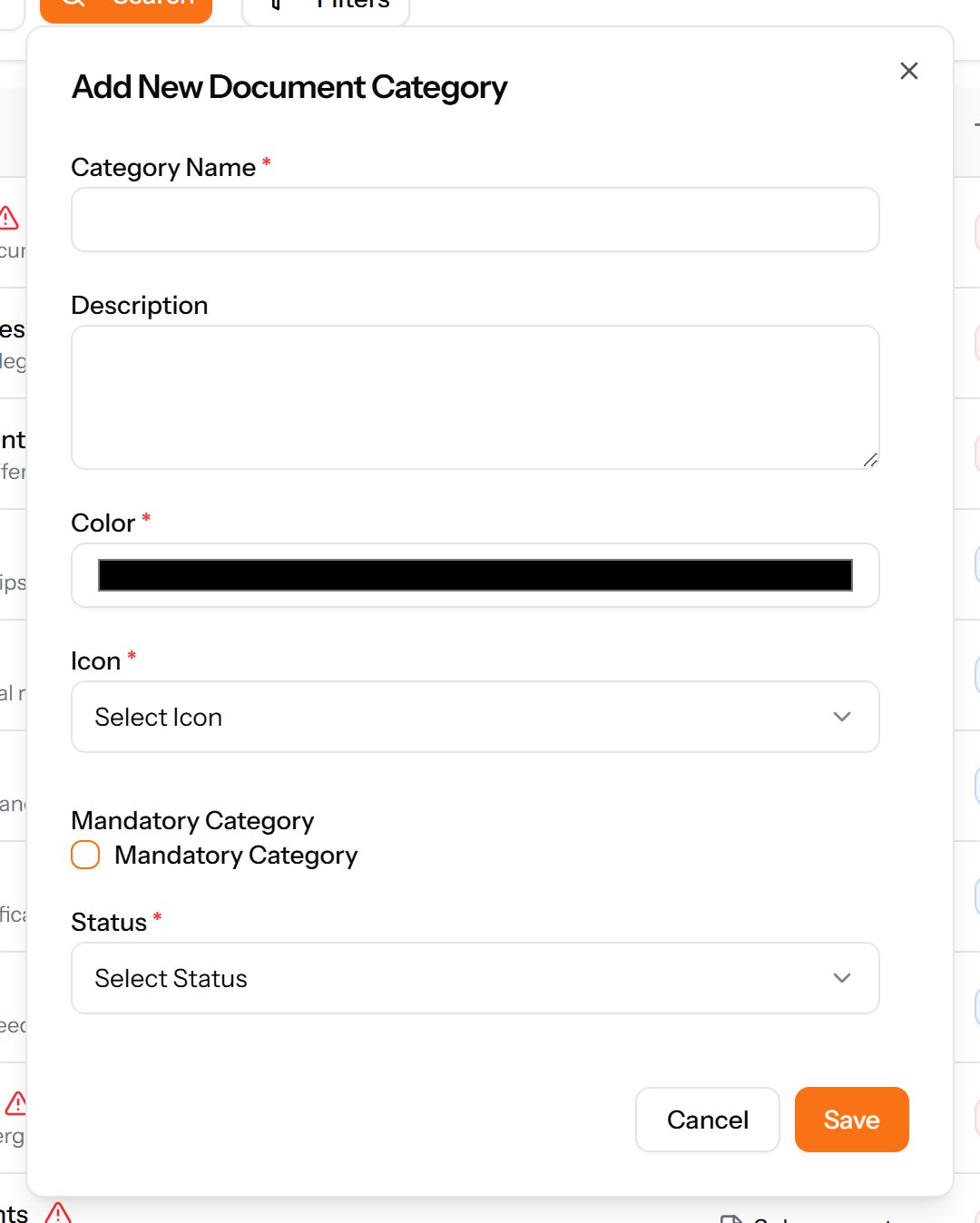 The Add Category form
